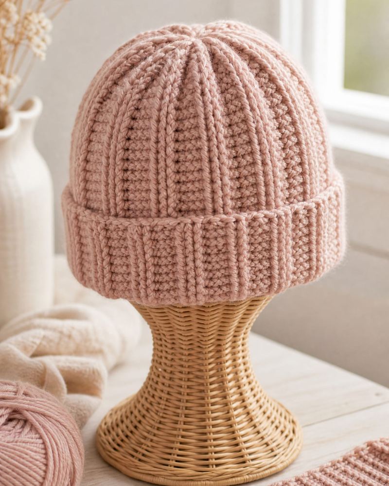 Gathered Rectangle Beanie
