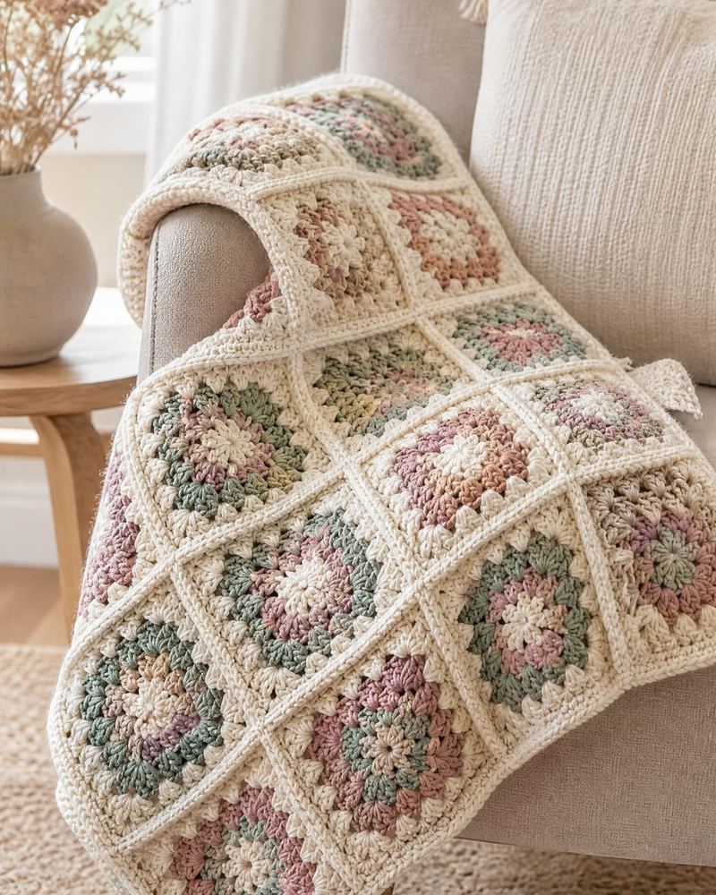 Granny-Square Lap Blanket